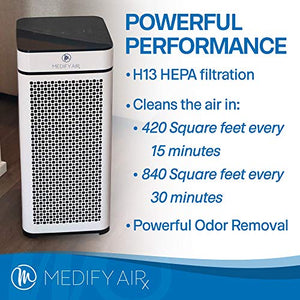 Medify MA-40W V2.0 Medical Grade Filtration H13 True HEPA for 840 Sq. Ft. Air Purifier, 99.9% | Modern Design - White