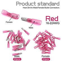 Load image into Gallery viewer, Ruikarhop 120PCS Heat Shrink Bullet Connectors Kit,Waterproof Electrical Female &amp; Male Bullet Butt Terminals(12-10AWG,14-16AWG,18-22AWG)

