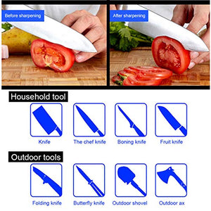 120#-3000# Grit Kitchen Knife Sharpener Professional Diamond Whetstone Knife Sharpening System Knife Grinding Stone Light Grey
