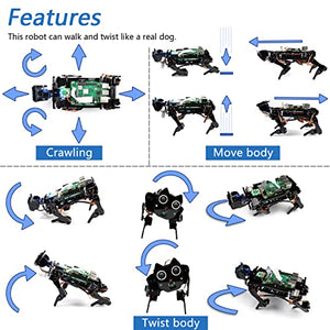 Freenove Robot Dog Kit for Raspberry Pi 4 B 3 B+ B A+, Walking, Self Balancing, Ball Tracing, Face Recognition, Ultrasonic Ranging, Camera Servo (Raspberry Pi NOT Contained)
