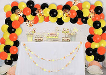 Load image into Gallery viewer, Construction Baby Boy Birthday Decorations Black Yellow and Orange Balloon Garland &amp; Arch Black Yellow Orange Confetti Balloons Fall Balloon Party Supplies
