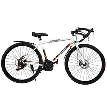 Load image into Gallery viewer, R.ROARING Commuter Road Bike 26 inch Wheels 21 Speed Shifting Bikes Dual Disc Brake Road Bicycle for Adults Mens Women, White
