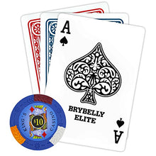 Load image into Gallery viewer, Brybelly King’s Casino Premium Poker Chip 14-Gram Heavyweight Clay Composite – Pack of 50 ($10 Blue)
