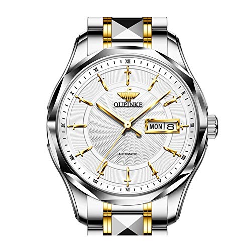 Load image into Gallery viewer, White Watches for Men Automatic Self Winding Mechanical Twelve Knights Luxury Business 5ATM Waterproof Calendar Men Wrist Watches