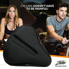 Load image into Gallery viewer, Bikeroo Large Exercise Bike Seat Cushion - Bicycle Wide Gel Soft Pad - Most Comfortable Bicycle Saddle Cover for Women and Men Bike Seat Gel Cover fits Cruiser and Stationary Bikes, Indoor Cycling

