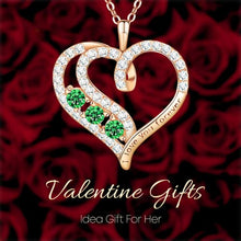 Load image into Gallery viewer, YOHOYO Forever Love Heart Pendant May Emerald Necklaces for Women with Birthstones Zirconia Jewelry Christmas Birthday Valentine Day Gift for Women Mom Her Girlfriend Girls Sister
