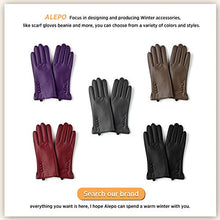 Load image into Gallery viewer, Winter PU Leather Gloves For Women, Warm Thermal Touchscreen Texting Typing Dress Driving Motorcycle Gloves With Wool Lining (Black-S)
