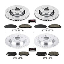 Load image into Gallery viewer, Power Stop K6808 Front and Rear Z23 Carbon Fiber Brake Pads with Drilled &amp; Slotted Brake Rotors Kit
