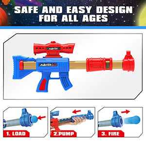 LURLIN Shooting Game Toy for Age 6, 7, 8,9,10+ Years Old Kids, Boys - 2pk Foam Ball Popper Air Guns & Shooting Target & 24 Foam Balls - Ideal Gift - Compatible with Nerf Toy Guns…