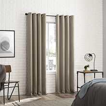 Load image into Gallery viewer, Sun Zero Soho 2-Pack Energy Efficient Blackout Grommet Curtain Panel Pair, 54 in x 63, Stone

