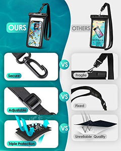 Universal Waterproof Case,Hiearcool Waterproof Phone Pouch Compatible for iPhone 13 12 11 Pro Max XS Max Samsung Galaxy s10 Google Up to 7.0", IPX8 Cellphone Dry Bag for Vacation-2 Pack