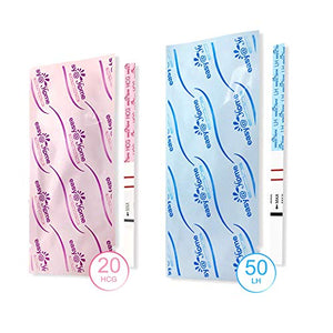 Easy@Home Ovulation Test and Pregnancy Test Kit, 50LH+20HCG Strips Combo+25HCG Strips