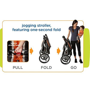 Graco FastAction Fold Jogger Travel System | Includes the FastAction Fold Jogging Stroller and SnugRide 35 Infant Car Seat, Gotham