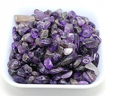 Load image into Gallery viewer, Bingcute 1 lb Natural Amethyst Tumbled Chips Stone About 10-15mm Length Each Crushed Healing Crystal Quartz Pieces (Purple)
