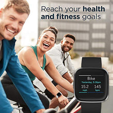 Load image into Gallery viewer, Fitbit Versa 2 Health and Fitness Smartwatch with Heart Rate, Music, Alexa Built-In, Sleep and Swim Tracking, Black/Carbon, One Size (S and L Bands Included)
