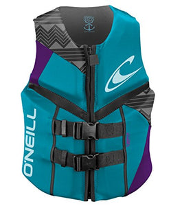 O'Neill Women's Reactor USCG Life Vest, Turquoise/UV/Black,4