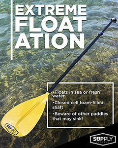 SUP Paddle - 3 Piece Adjustable Stand Up Paddle Board Paddles - Lightweight & Floating Paddleboard Oar - Durable & Packable for Travel - High-Grade Aluminum Shaft & Nylon Blade for Efficient Strokes