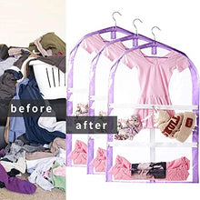 Load image into Gallery viewer, Clear Kid's Garment Bags,3 Packs Garment Bag for Dance Costumes with Pockets,Foldable Garment Bags for Hanging Clothes Travel Storage,Dance Bag with Garment Rack.35 Garment Cover

