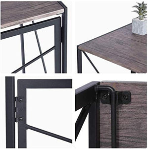 Writing Computer Desk Modern Simple Study Desk Industrial Style Folding Laptop Table for Home Office Notebook Desk Brown Desktop Black Frame