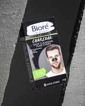 Load image into Gallery viewer, Bioré Men's Blackhead Remover Pore Strips, Charcoal Deep Cleansing Nose Strips for Blackhead Removal on Oily Skin, with Natural Charcoal for Instant Blackhead Removal and Pore Unclogging, 6 Count
