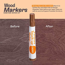 Load image into Gallery viewer, Katzco Furniture Repair Kit Wood Markers - Set of 13 - Markers and Wax Sticks with Sharpener - for Stains, Scratches, Floors, Tables, Desks, Carpenters, Bedposts, Touch-Ups, Cover-Ups, Molding Repair
