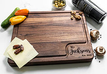 Load image into Gallery viewer, Personalized Cutting Board, Custom Wood Cutting Board, USA Handmade, Wedding Gifts, Anniversary Gift, Couples Gift
