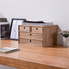 Load image into Gallery viewer, Kirigen Drak Brown Wood Desktop Storage Cabinet/Workspace Document Office necessity Organizer with 4 Drawers/Home,office Letter Mail Sorter with 3 levels/Hold Makeup Box (BR, 3-layer &amp;4 drawers)
