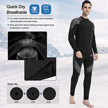 Load image into Gallery viewer, MEETWEE Thermal Underwear for Men, Fleece Lined Base Layer Set Cold Weather Heatgear Top &amp; Long Johns for Skiing Motorcycle Black
