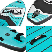 Load image into Gallery viewer, GILI All Around Inflatable Stand Up Paddle Board Package | 10'6 Long x 31" Wide x 6" Thick | Lightweight &amp; Durable SUP | Stable &amp; Wide Stance (Blue)
