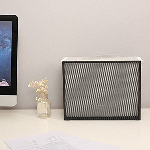 Hanging File Organizer File Holder Filing Box Includes 5 Hanging Folders - Metal Mesh File Desk Organizer Magazine Holder Book File Letter Storage Box Filling Cabinets for Office Home School