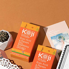 Load image into Gallery viewer, Koji White Kojic Acid &amp; Papaya Skin Brightening Soap (2.82 oz / 2 Bars) - with Hyaluronic Acid for Smooth Face &amp; Body, Dark Spot, Acne Scars, Uneven Skin Tone - Hypoallergenic &amp; Dermatologist Tested
