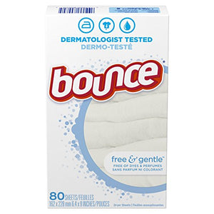 Bounce Free & Gentle, Fabric Softener Sheets, 80 Count