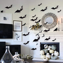 Load image into Gallery viewer, Halloween Party Indoor Outdoor Decor Supplies, 56 PCS Reusable PVC 3D Decorative Scary Bats Wall Sticker Comes with Double Sided Foam Tape
