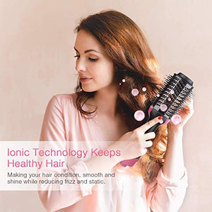 Hair Dryers & Volumizer, Lanic 3 in 1 Hot Air Brush Negative Ion Generator Hair Dryer Brush for Dry, Straighten, Curling,Hair Styling Tool with Negative Ionic Technology for All types Hair