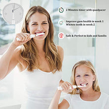 Load image into Gallery viewer, Sonic Electric Toothbrush for Adults, Whitening Cleaning Electronic Toothbrush Rechargeable Vibrating Toothbrush with 4 Dupont Brush &amp; 1 Face Brush, Smart Timer and Pressure Sensor
