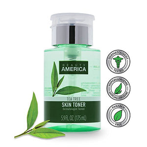 Beauty America Tea Tree Facial Toner, No-Leak, Push-Top Pump, 2 pack