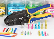 Load image into Gallery viewer, haisstronica Crimping Tool For Heat Shrink Connectors-AWG 22-10 Ratchet Wire Terminal Crimper-Ratcheting Crimper Tools-Available For Insulated Nylon Connectors and Electrical Wire Connectors HS-8327
