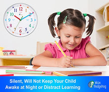 Load image into Gallery viewer, WISE HEDGEHOG Telling Time Teaching Clock, Silent Non Ticking Analog Battery Operated Learning Clock for Kids, Perfect Room &amp; Wall Decor for School Classrooms, Playrooms and Kids Bedrooms
