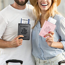 Load image into Gallery viewer, Passport and Vaccine Card Holder Combo, Passport Holder with Vaccine Card Slot, Passport Wallet, Passport Cover, Passport Case, Passport Holder for Women and Men (AA-Black)
