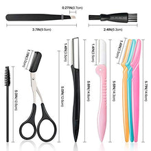 Load image into Gallery viewer, 14 in 1 Eyebrow Razor Kit, Professional Dermaplane Face Razor for Women, Eyebrow Trimmer for Hair &amp; Peach Fuzz Remover, Face Shavers for Women with Eyebrow Tweezers/Scissors/Clipper/Spoolie Brush
