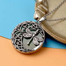 Load image into Gallery viewer, Shop LC Sky Blue Aventurine Healing Crystal Necklace for Women Crescent Moon Real Stone Pendant Chakra Jewelry Wire Wrapped Dragonfly Gifts Size 20"
