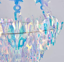 Load image into Gallery viewer, Hanging Decorations Iridescent Chandelier Shaped Foil Ceiling Hanging Ornament for Bridal Shower Wedding Birthday Frozen Theme Party Fairy Princess Rainbow Show Decoration
