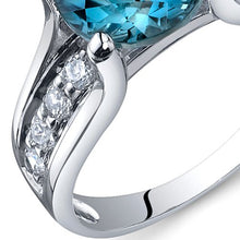 Load image into Gallery viewer, London Blue Topaz Solitaire Style Ring Sterling Silver 2.25 Carats Size 9
