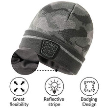 Load image into Gallery viewer, accsa Kid Boy Beanie Camo Reflective Knit Hat Gloves Scarf Set Grey Age 1-3
