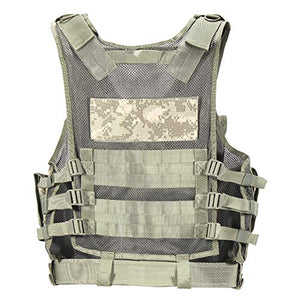 YAKEDA Tactical Vest Outdoor Ultra-Light Breathable Combat Training Vest Adjustable for Adults (ACU Camou)