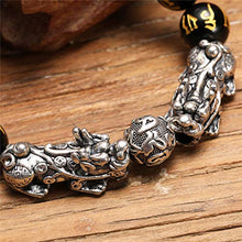 Load image into Gallery viewer, ZenBless Fengshui Pi Xiu Double Pi Yao Bracelet Black Mantra Bead Bracelets Attract Wealth and Good Luck
