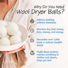Load image into Gallery viewer, Wool Dryer Balls - Smart Sheep 6-Pack - XL Premium Natural Fabric Softener Award-Winning - Wool Balls Replaces Dryer Sheets - Wool Balls for Dryer - Laundry Balls for Dryer - Reusable Dryer Balls
