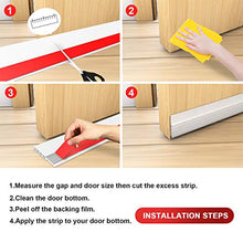 Load image into Gallery viewer, Suptikes Door Draft Stopper Under Door Seal for Exterior/Interior Doors, Strong Adhesive Door Sweep Soundproof Weather Stripping, 2" W x 39" L, White
