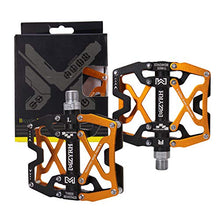 Load image into Gallery viewer, MZYRH Mountain Bike Pedals, Ultra Strong Colorful CNC Machined 9/16" Cycling Sealed 3 Bearing Pedals (Black Black Glod 3 Bearings)
