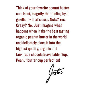 Justin's Organic Dark Chocolate Peanut Butter Cups, Rainforest Alliance Certified Cocoa, Gluten-free, Responsibly Sourced, 12 Packs of 2-Cups each